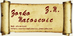 Zorko Matošević vizit kartica